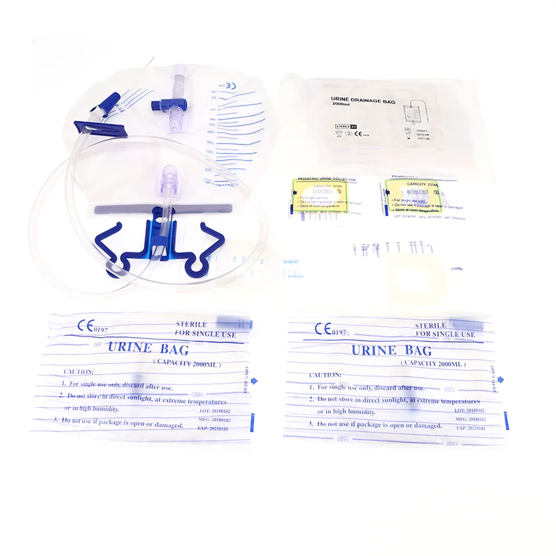 Disposable adult  children pediatric 100ml 200ml 1000ml 2000ml 4000ml  Push-pull valve cross valve Anti- Reflux  urine bag