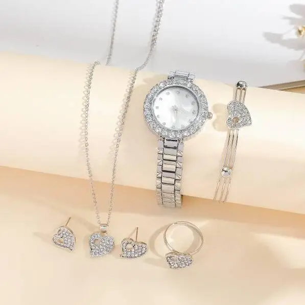 Fashion ladies african jewelry set girls necklace bracelet luxury quartz watches jewelry sets for women gift CD142
