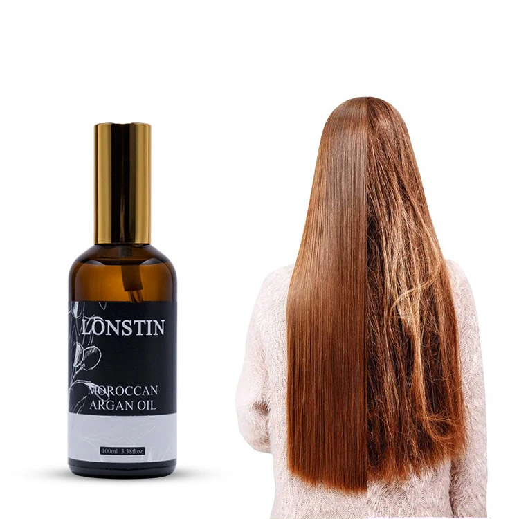 Сыворотка для волос Lonstin OEM, Органическая Марокканская Сыворотка для ухода за волосами, Марокканское аргановое масло для сухих волнистых волос