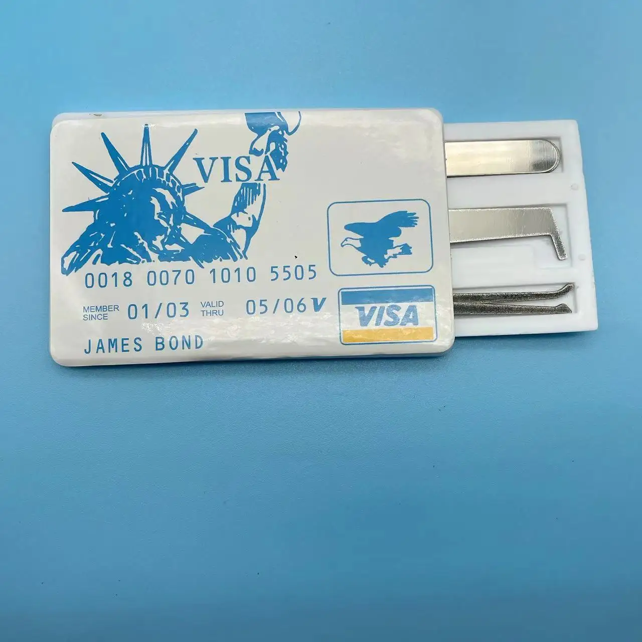 Cheapest no MOQ pocket padlock unlock tools 5 pcs visa card lock pick set