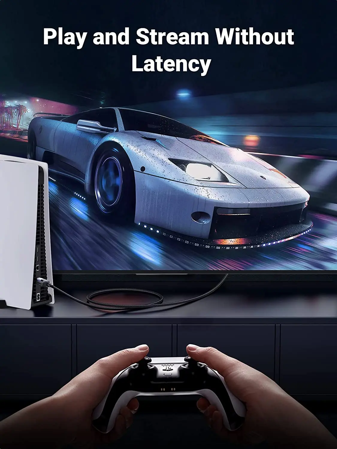 UGREEN Cat 8 Ethernet Cable 50FT, High Speed Braided 40Gbps 2000Mhz Network Cord Cat8 RJ45 Shielded Indoor Heavy Duty LAN Cables