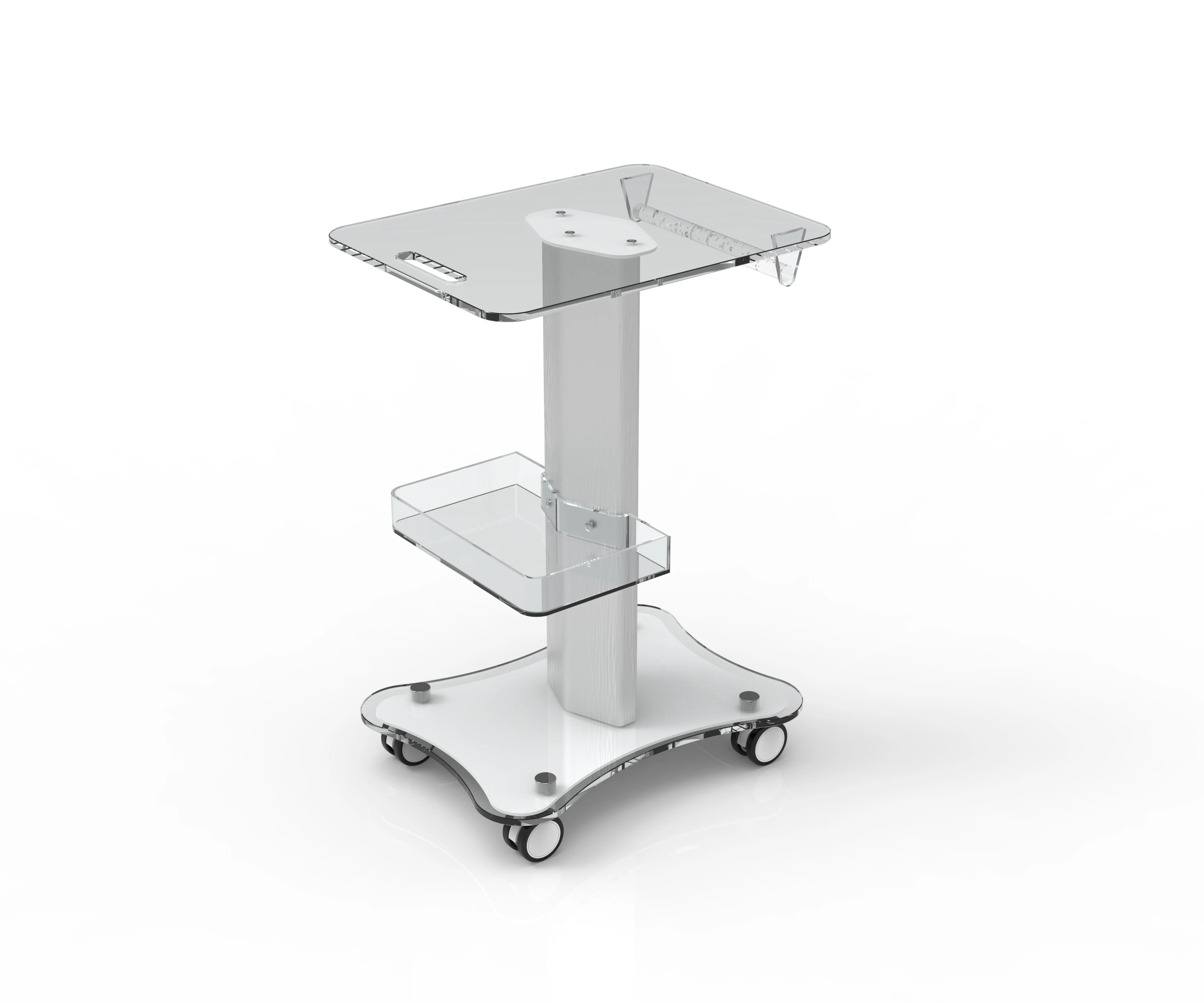 Прозрачная акриловая портативная тележка для салона красоты на 4 колеса