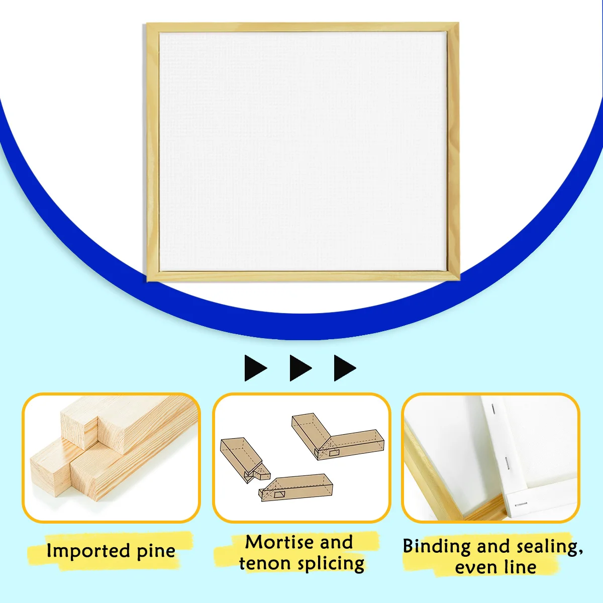 Canvas Frame 50x70cm, DIY Natural Canvas Floating Frame, Floater Frame For 1.6CM Deep Canvas Painting
