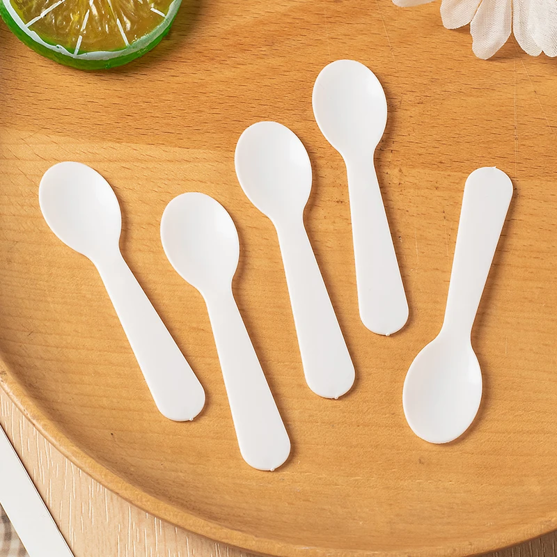 Ice cream  spoon OEM ODM hot sale customized PLA Dinnerware dessert tasting Spoons sampling yogurt Aooetizer spoons