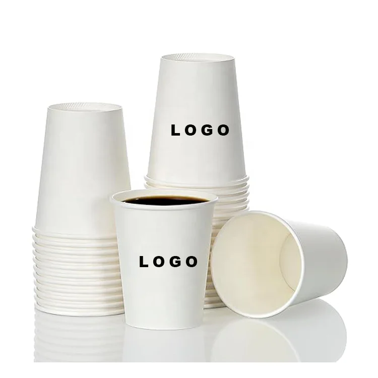 Low MOQ Cheap Customized Logo Disposable Eco Friendly Beverage Coffee Paper Cup 6 8 12 oz Paper Cup