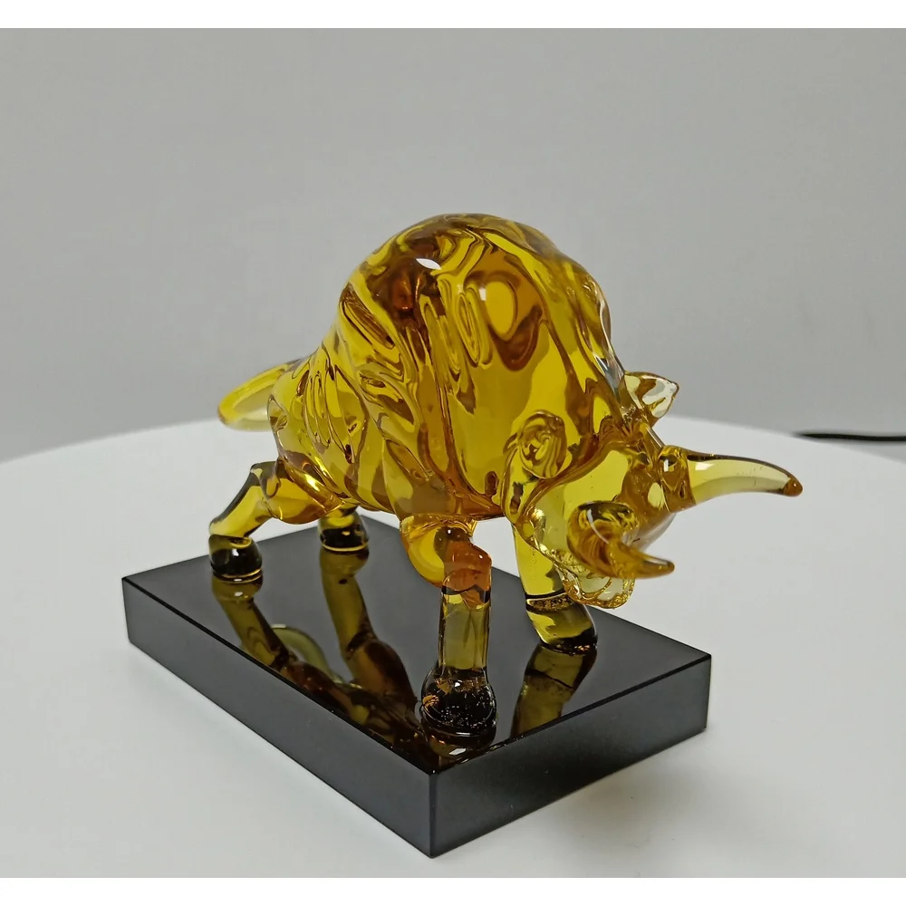 Стеклянный бык 3D модель животных сувениры гравировка шар башня высокого качества кристалл ручной работы народное искусство деловой подарок свадебный Европейский