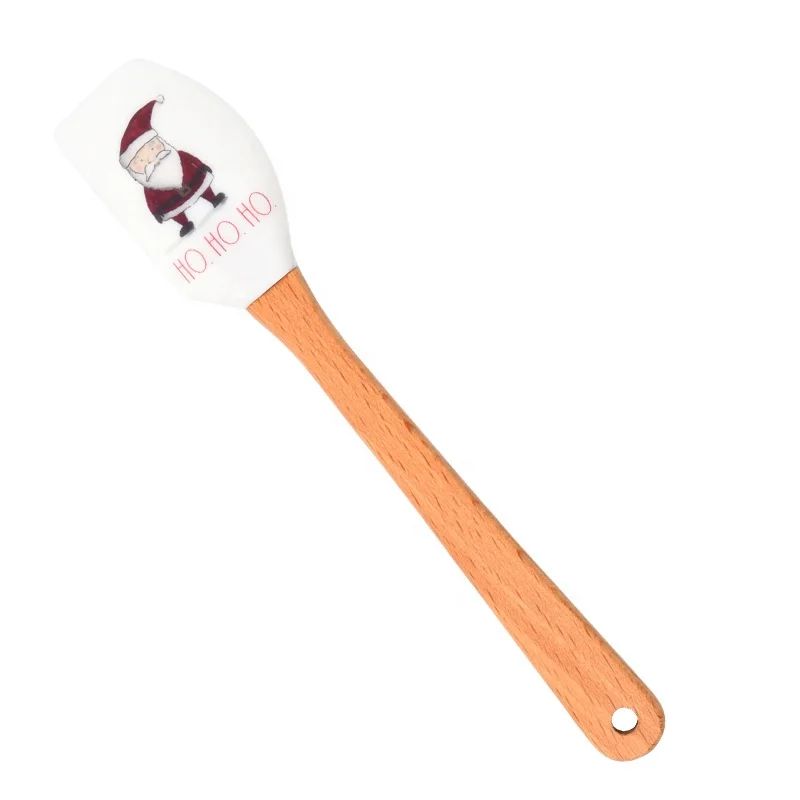 Kitchen Series Cartoon Silicone kids Spatulas with wood Handle Butter Scraper mini spatula Pastry Tools