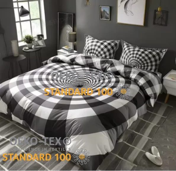 STARZ HOME seersucker with burgundy  american 200*200 4pcs black hotels gray outline bedding in cream unique printing design