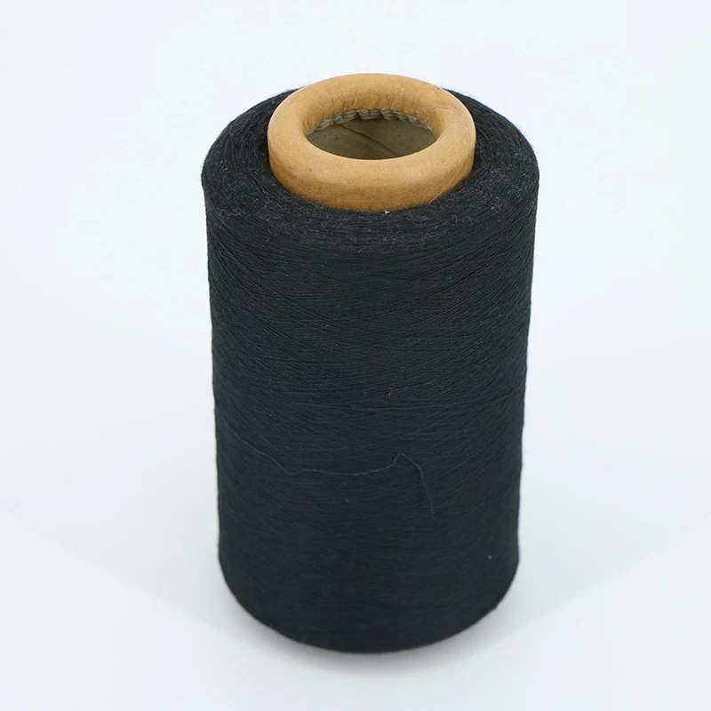 16/1 cotton recycled yarn black circular knitting yarn