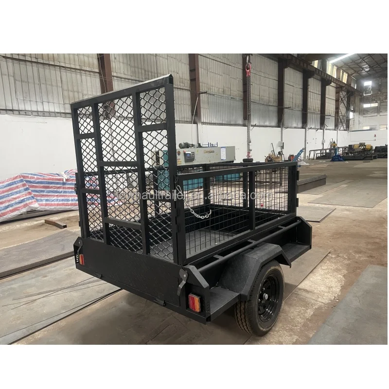 Customized high performance hot dip galvanized powder coating Single Axle Box Trailer