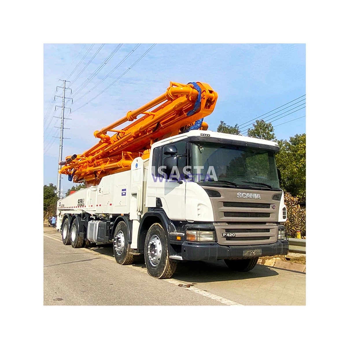 Italy  CIFA Brand Used Cement Boom Machine 52m with SCA NIA Benz Chassis Refurbished Truck Mounted Concrete pump truck for sale