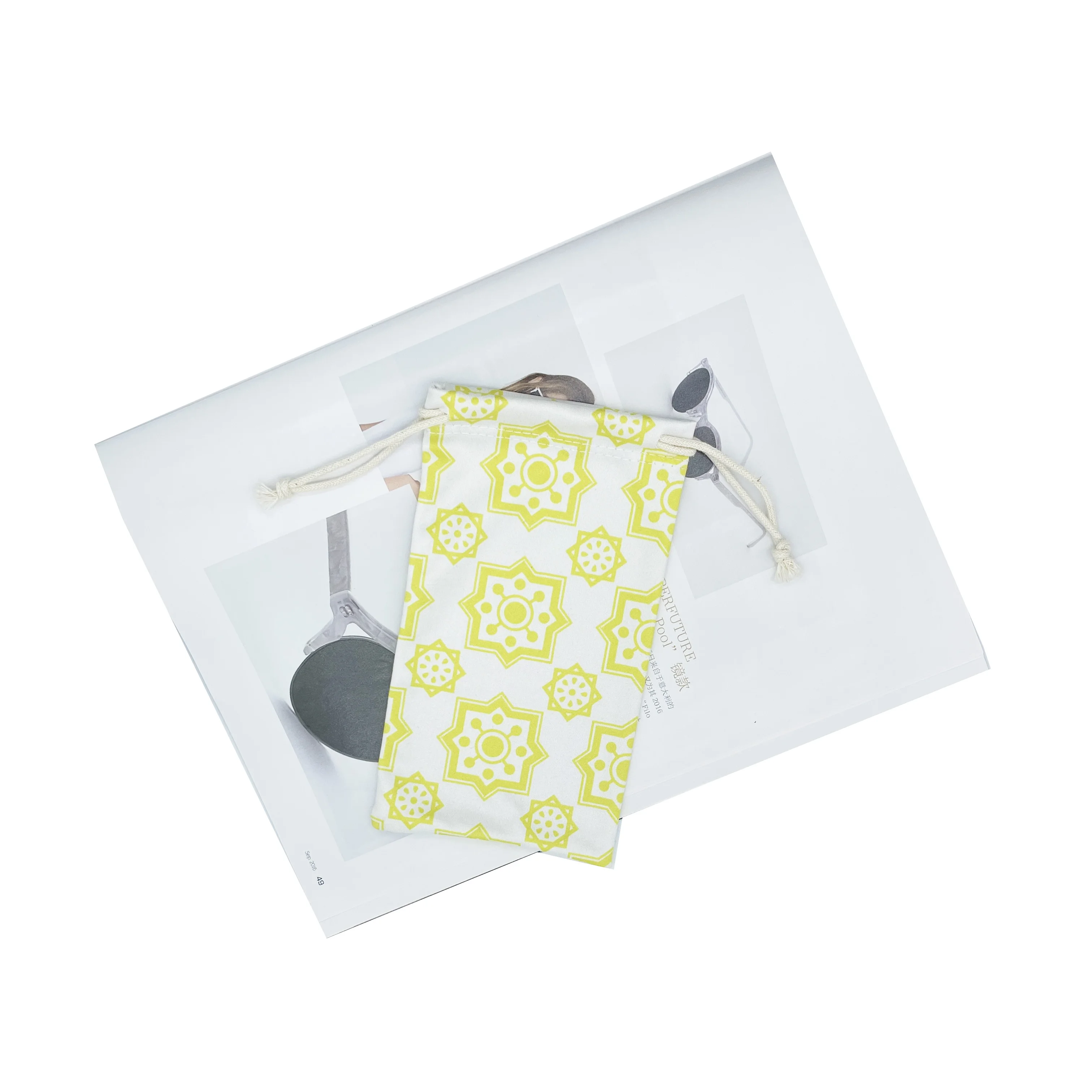 Custom Logo Printed Microfiber Sunglasses Pouch With Zipper, High Quality Soft Glasses Eyeglasses Pouch