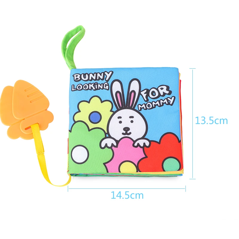 5 pages soft quiet book English cartoon story books fabric book B082