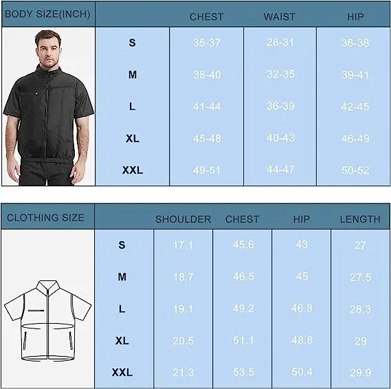 Wearable Air Conditioner Jacket Shirt for Men and Women Battery Powered Cooling Jacket And Cooling Vest for Summer