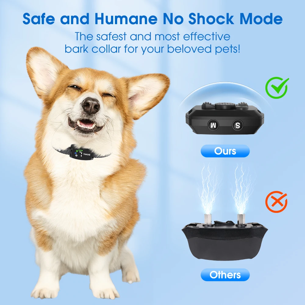 MINI LED Color Screen Custom Logo 3 Working Modes No Shock Safe Anti Bark Device Stop Barking Training Bark Control Collar