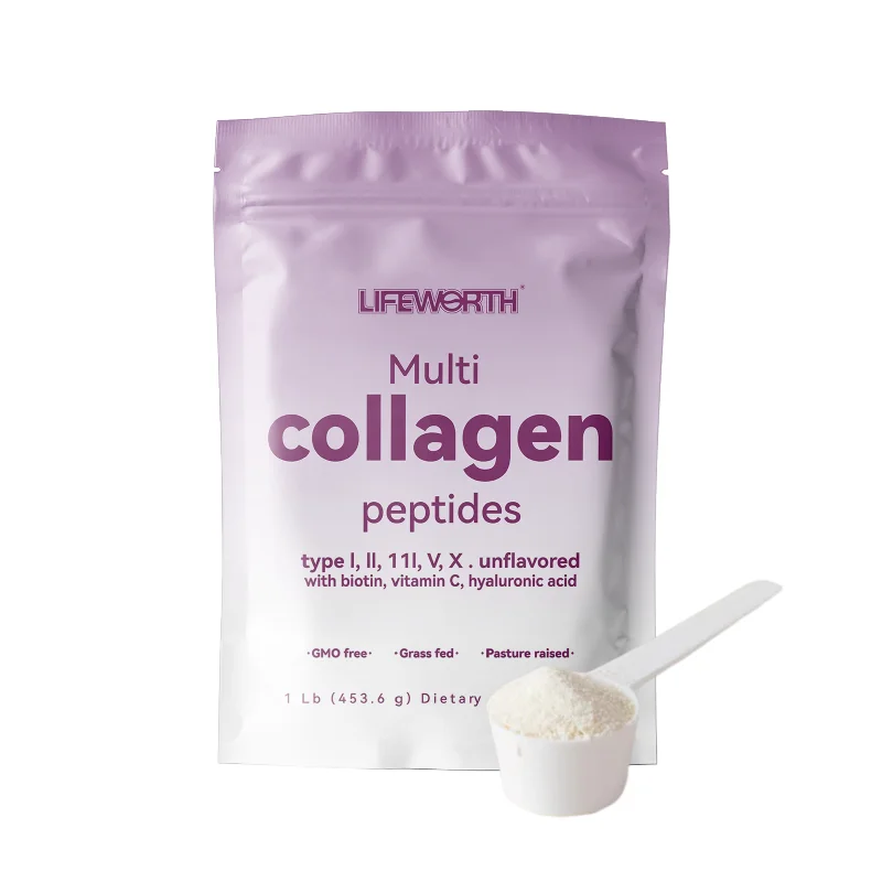 LIFEWORTH Custom Private Label 3 In 1 Multi Collagen Protein Powder Collagen Peptides for Hair Skin Nail