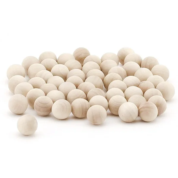 100 Pcs Round Wooden Balls without Holes Unfinished Natural Wood Craft Balls Custom Size Wooden Balls for Crafts and DIY Project
