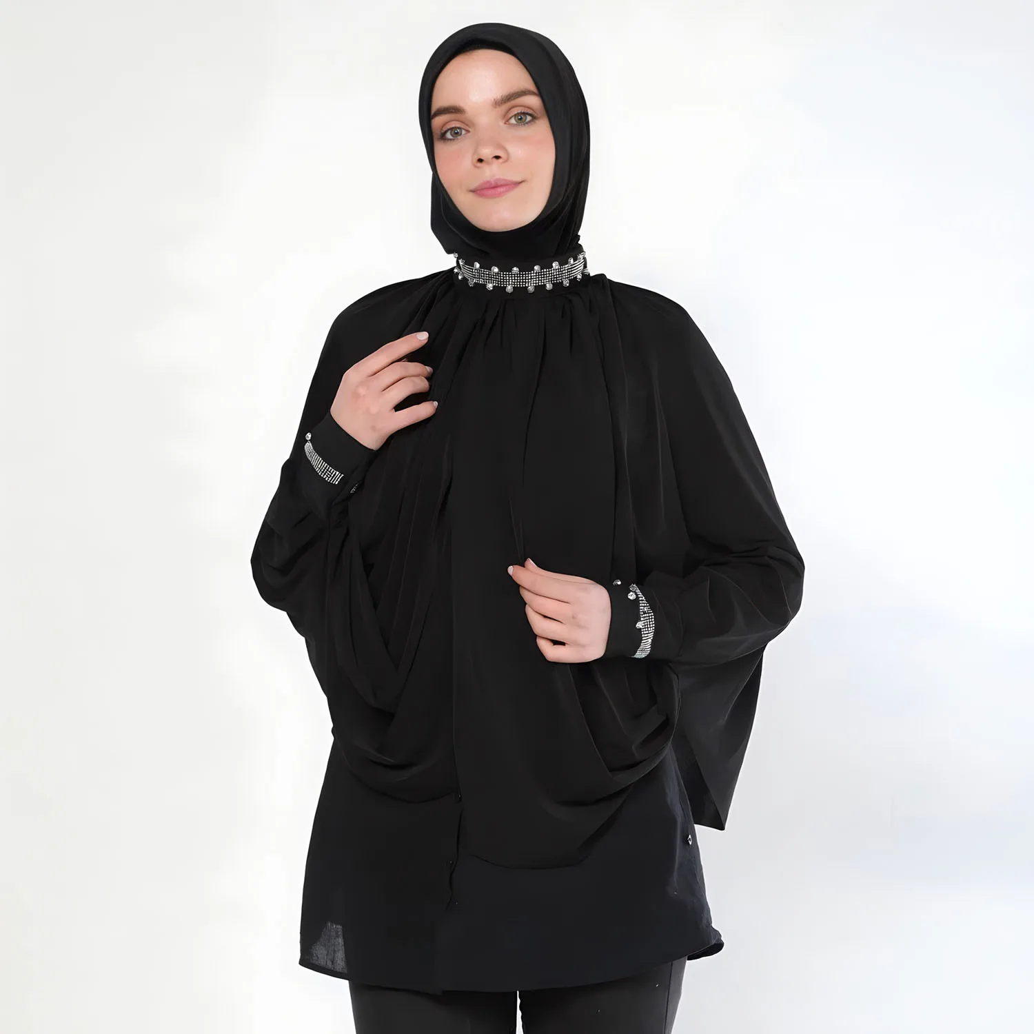 Hot Sale Plain Rayon Solid Color Velvet Muslim Crystal Pearl Luxury Soft Scarfs Instant Women Shawls Hijab For Lady