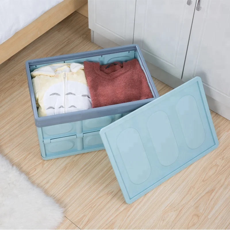 Reusable Collapsible Plastic Car Trunk Storage Box Organizer Folding Crates with Reflective Sticker,Waterproof Bag,Lid