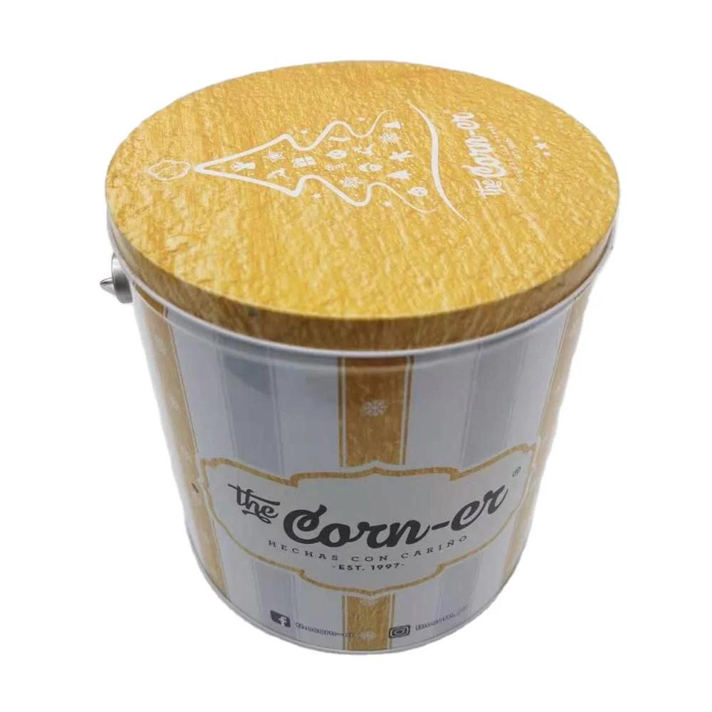 Жестяное ведро для попкорна, металлические конфеты, печенье, снэки, пищевой класс, высокое качество, индивидуальное ведро