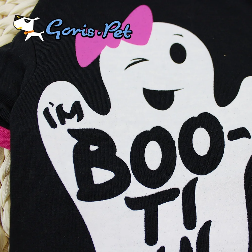 Cartoon Ghost Cute Bones Dog Clothes Halloween  Cotton T Shirts