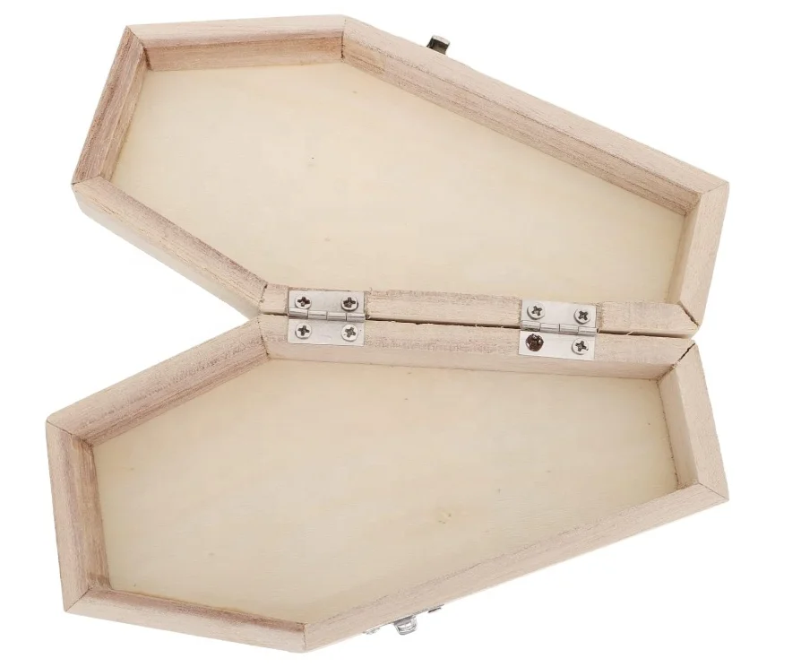 Wood Coffin Serving Tray Spooky Black Goth Candy Holder Halloween Creepy Decor Trays Made in China Pine MDF