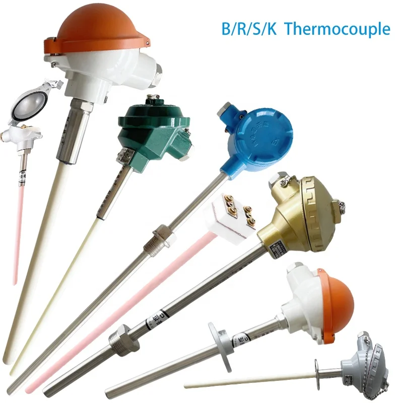 HY B R  K S type Platinum Rhodium Thermocouple Sintering Muffle furnace Kiln Pt-Rh temperature sensor PT100 0-1800c ceramic tube