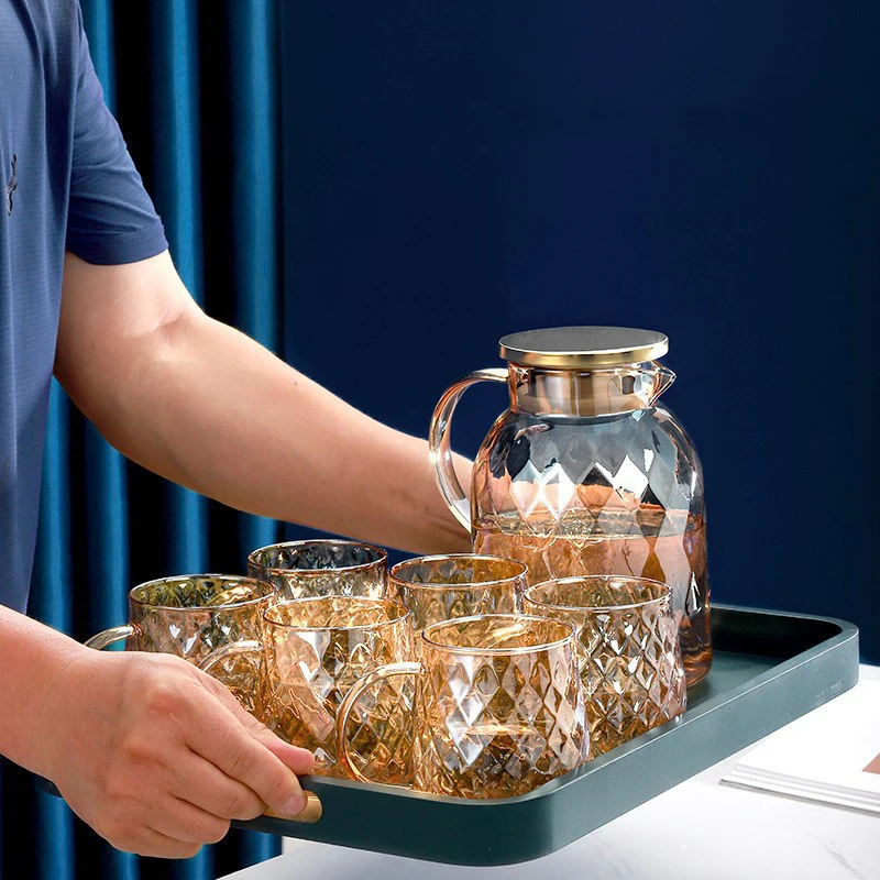 High Quality 800ml 1000ml 1500ml 1800ml insulated High Borosilicate glass water jugs