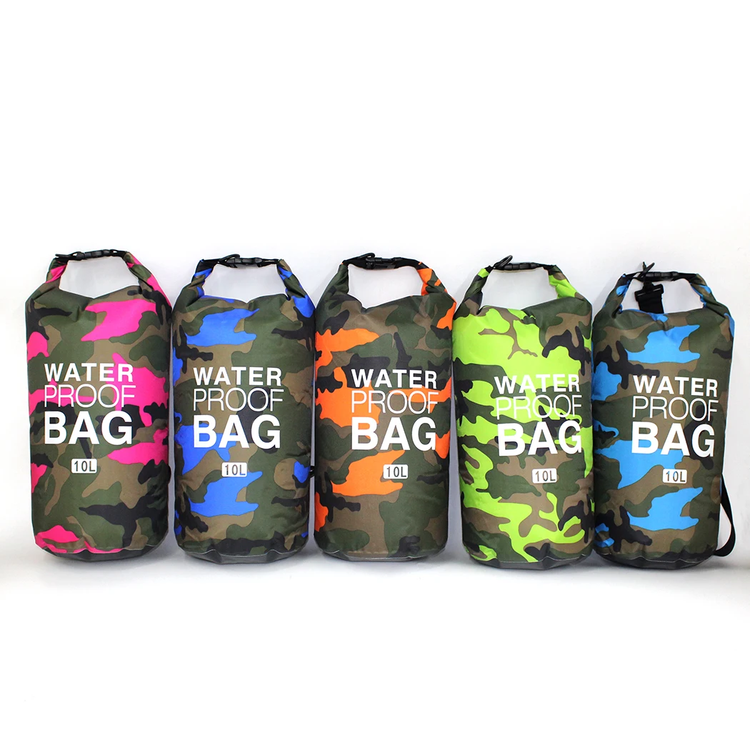 outdoor camping gear 10L PVC Waterproof Camo Dry Bag Diving Beach Swimming Rafting River Activities-Designed Men