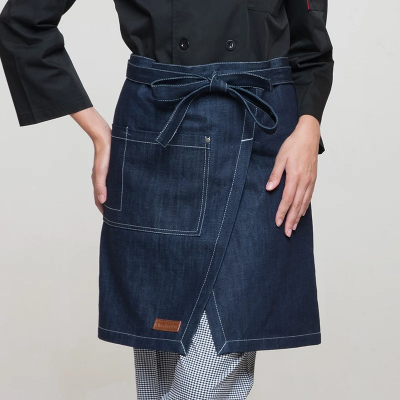 CHECKEDOUT RTS aprons kitchen chef barista custom logo mens bbq bar denim apron