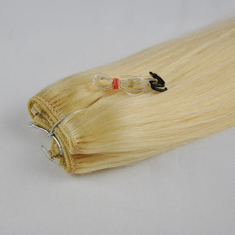
100% human hair wholesale blonde color 613 human hair fishing line no trace hair extension 