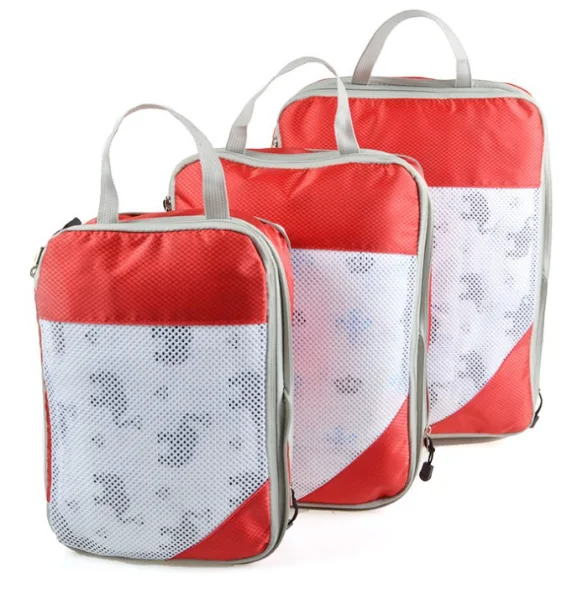 Travel Packing Cube  3 or 4 pcs/set Mesh Packing Cubes with Compression With Handle