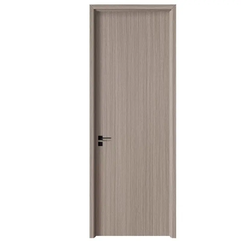 Modern Solid White Bedroom Door Unpainted Carbon Crystal Interior Wooden Plywood Material Baked-On Paint Finish Sound Insulation
