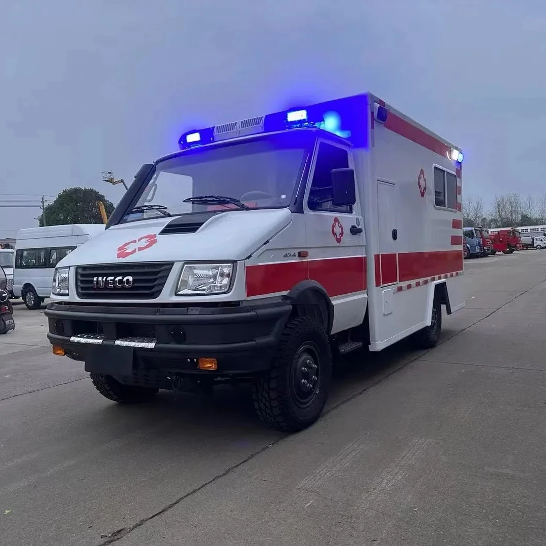 factory supply First Aid Vehicle Ambulance Mobile Medical Car Iveco 4x4 129hp Diesel engine Euro 6 Left Hand Drive for Sale
