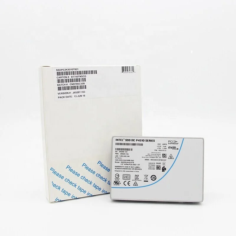 Hot Original Internal Server SSD DC P4510 Series 1.0TB  2.5in PCIe 3.1 x4  3D TLC 1T 2.5 Inch Solid State Drive For Server