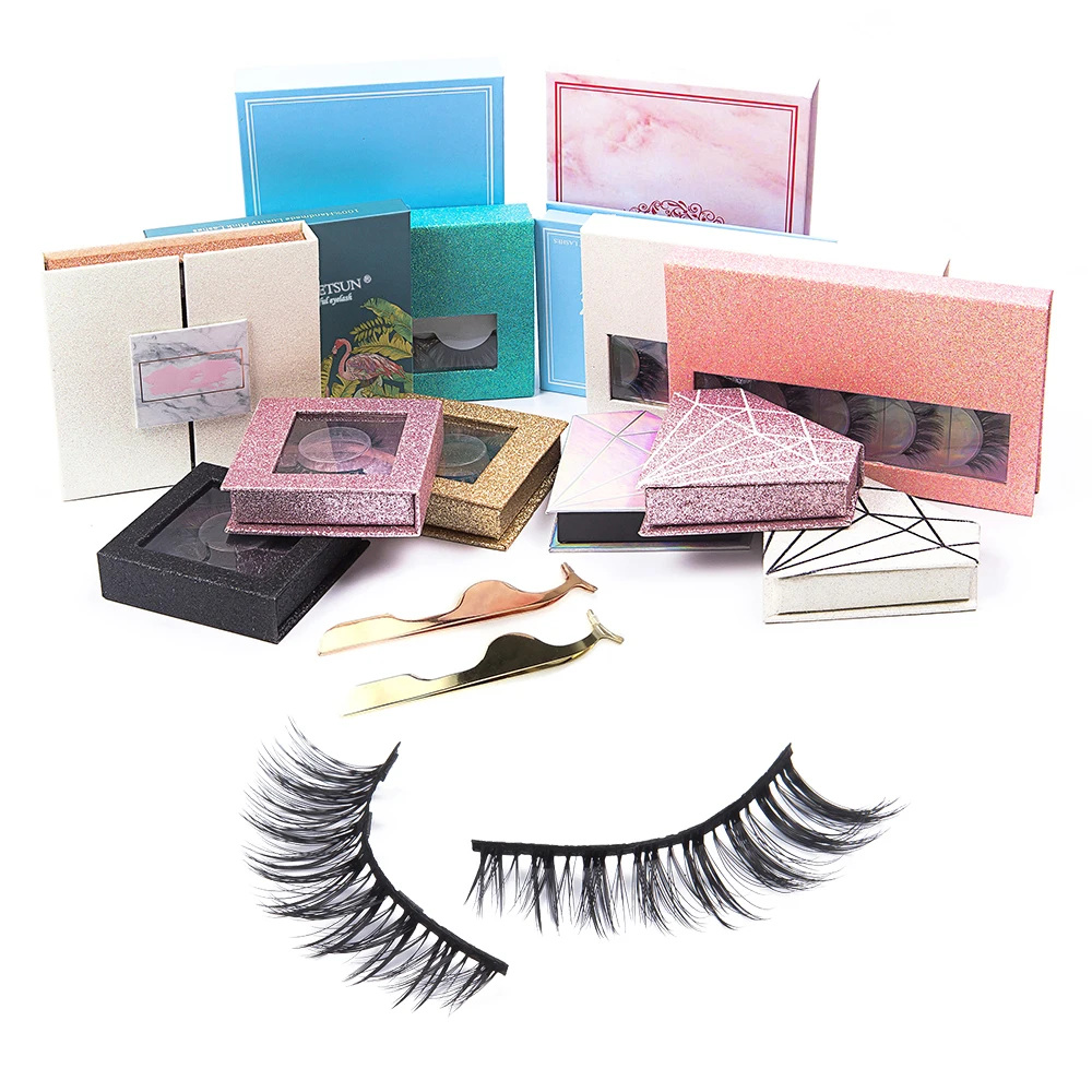 High quality no glue 3d magnetic eye lashes with 10 magnets and liner sets