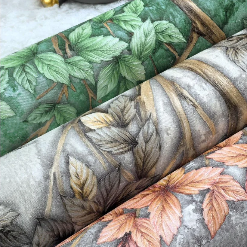 Factory Direct Sale botany textured wall waterproof 3d 53cm pvc wallpaper for bedroom walls,luxury Wallpaper made in China