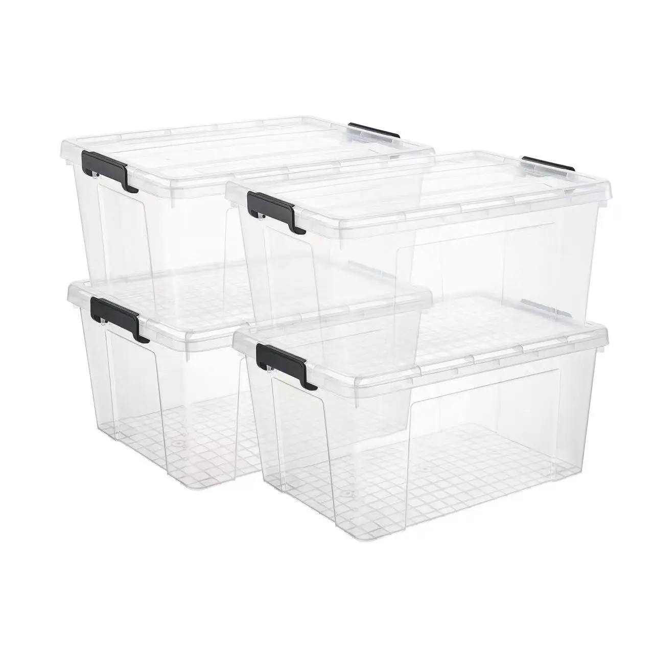Customizable 80L or 105L large capacity stackable clothing storage plastic box, multifunctional home storage container