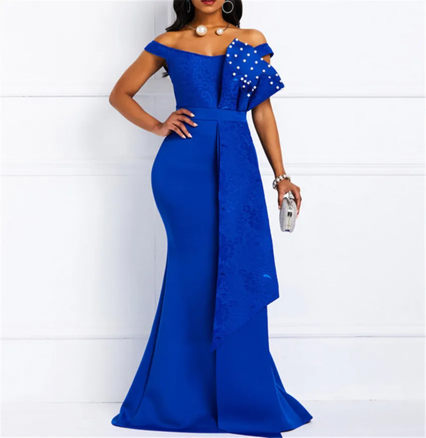 
Wholesale Italy Beads Slim Long Dress Evening Gowns Dresses2021 