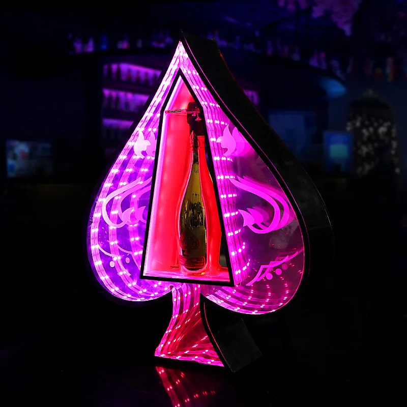 infinity acrylic led ace of spade VIP bottle service presenter glorifiers display for liquor vodka wine tequila champagne