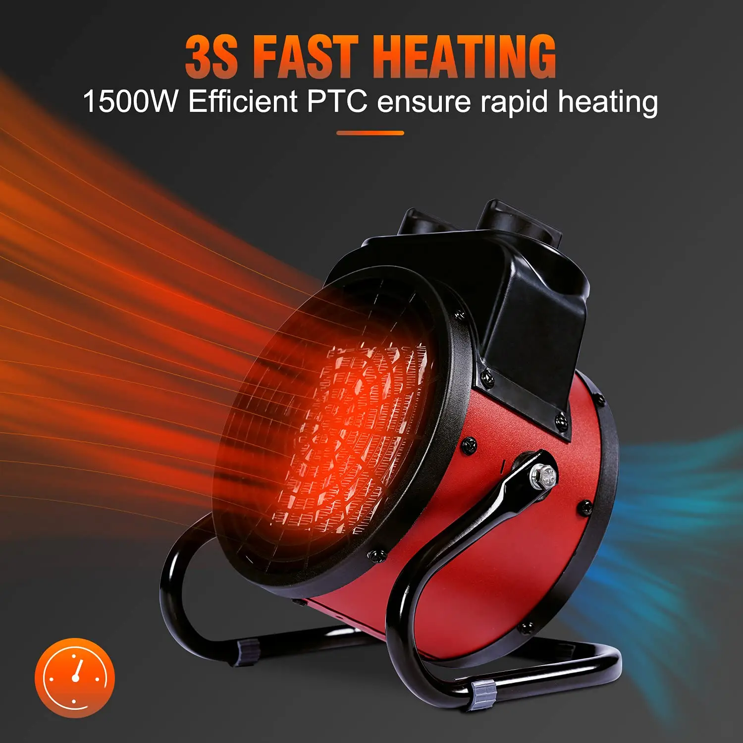 Myriver Custom 5Kw Industrial Portable Ptc Electric Ceramic Air Fan Heater Room Heaters 12 Volts Indoor Outdoor With Thermostat