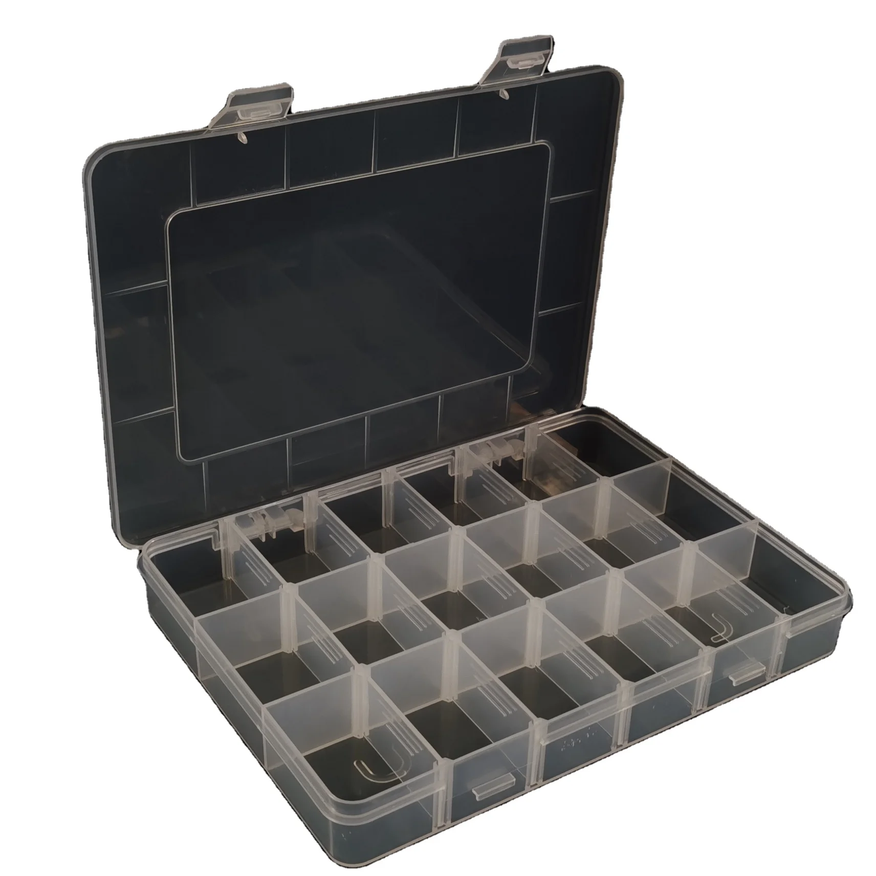 18 Grids Electronic Components Box Clear Plastic Storage Organizer