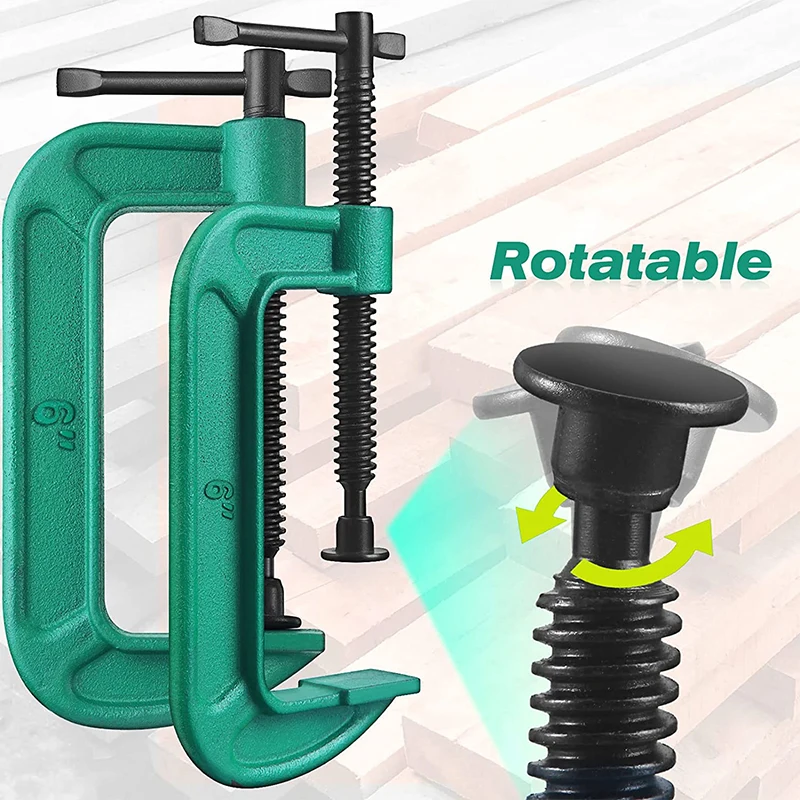 OEM/ODM HT2810 Heavy Duty Tools 1 2 3 4 5 6 8 10 12 Inches Malleable C Clamps Light Duty Woodworking G Clamp