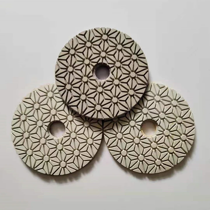 2024 Hot Selling 4 Inch 3 Step Wet/Dry Use Diamond Polishing Pads for Concrete/Marble/Granite/Stone