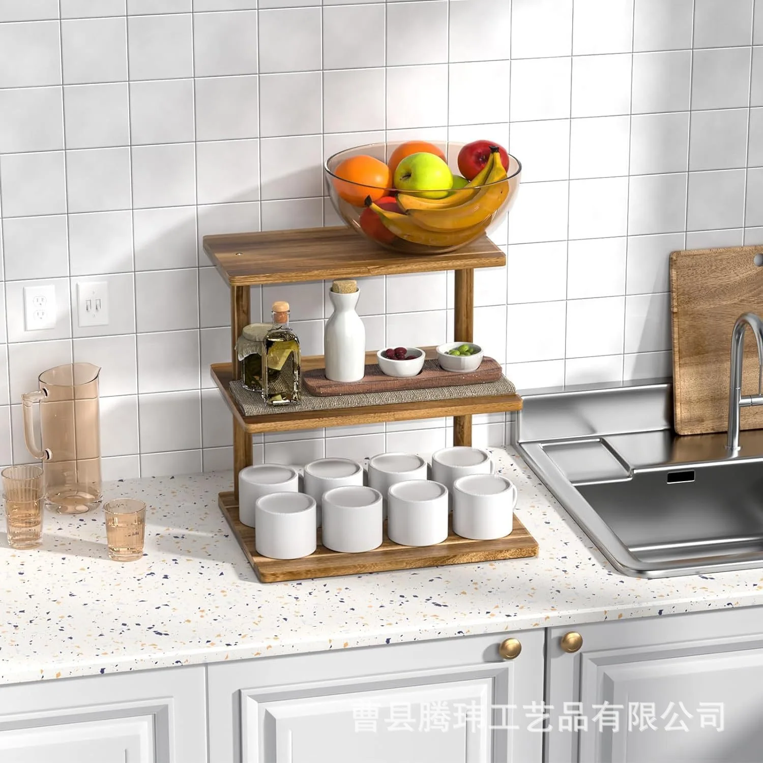 Wood Multi-functional Storage Rack Wooden Display Desktop Rack Storage Wooden Stationery Desktop for Household