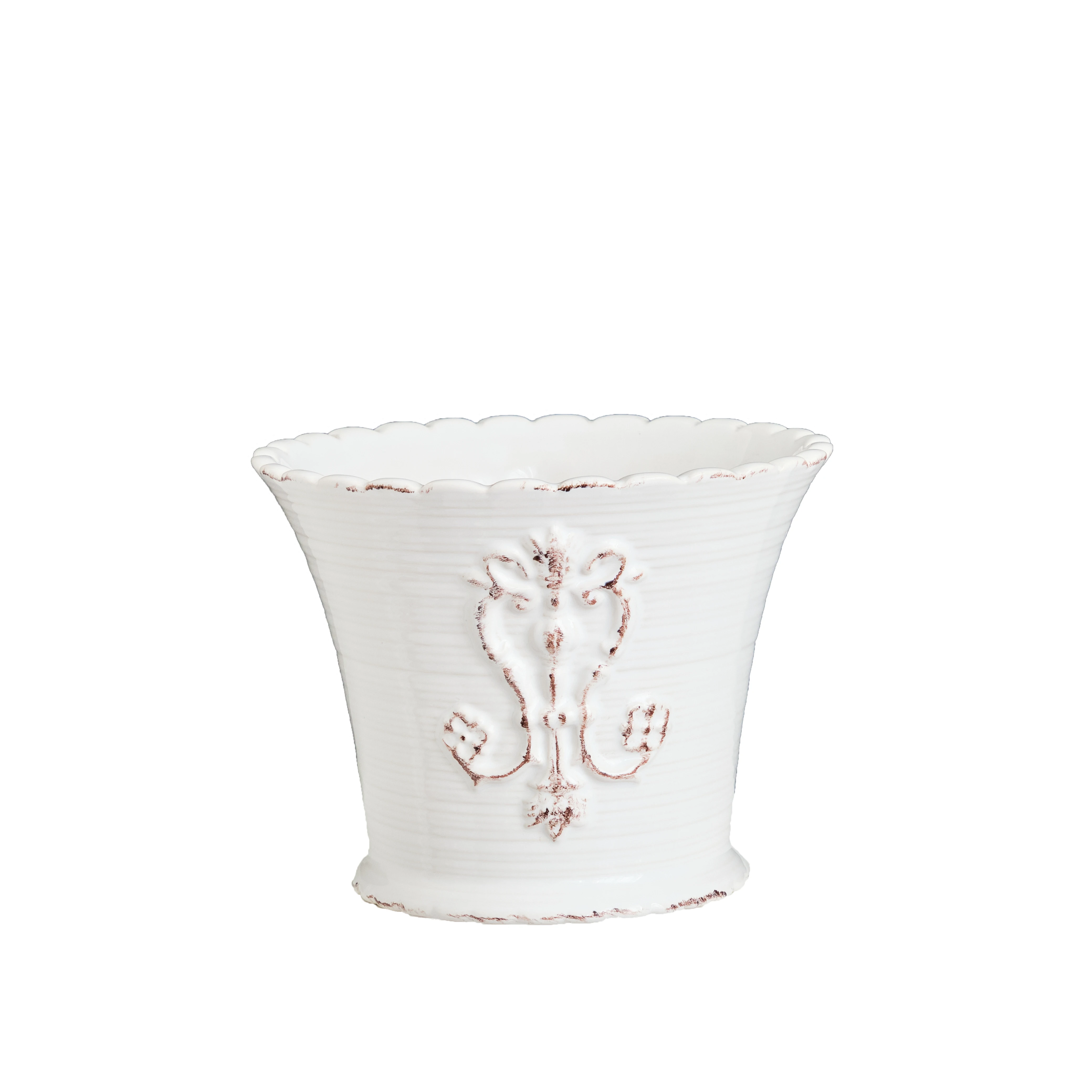 Wholesale Matte Embossment Home Decoration Antique Ceramic Plant Pots For Indoor Outdoor Courtyard Garden Planting Flowerpot