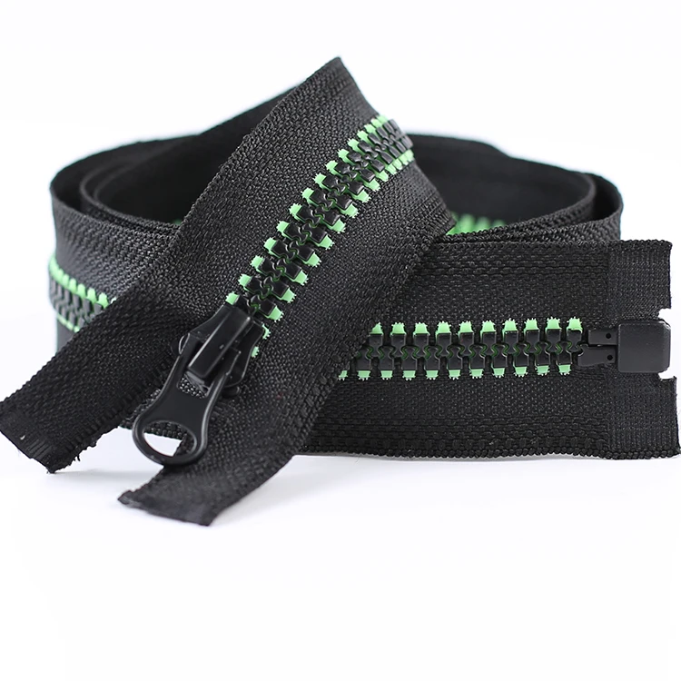 Custom Yellow Plastic Contrast Color Single Open Ended Resin Zipper #5