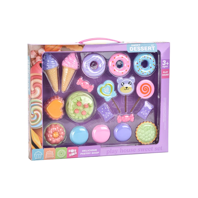 GCC 19PCS Dessert set pretend play toys other pretend play preschool kitchen toys candy  for kids 3+