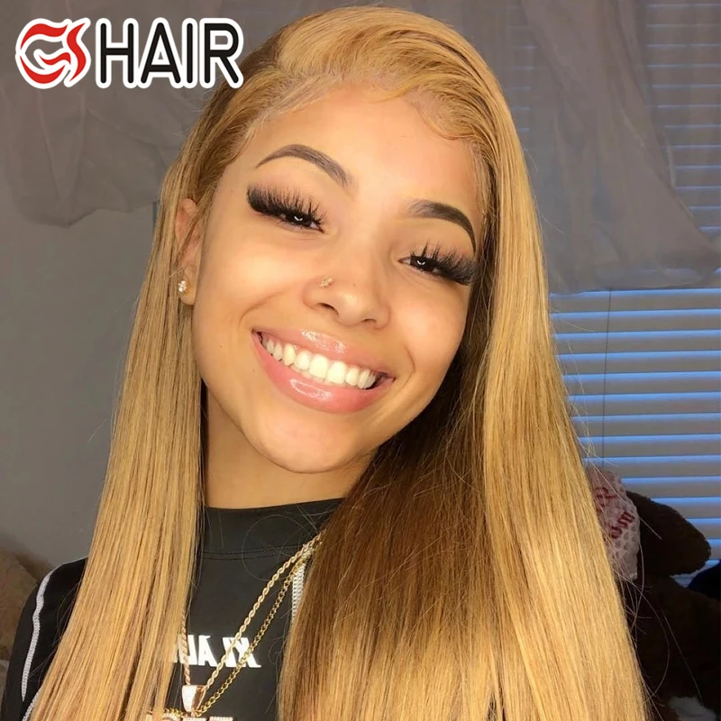 Drop Shipping Cheap 40 inch Honey Blonde Straight Lace Front Human Hair Wigs 13x1 T Part Human Hair Lace Wig For Black Women