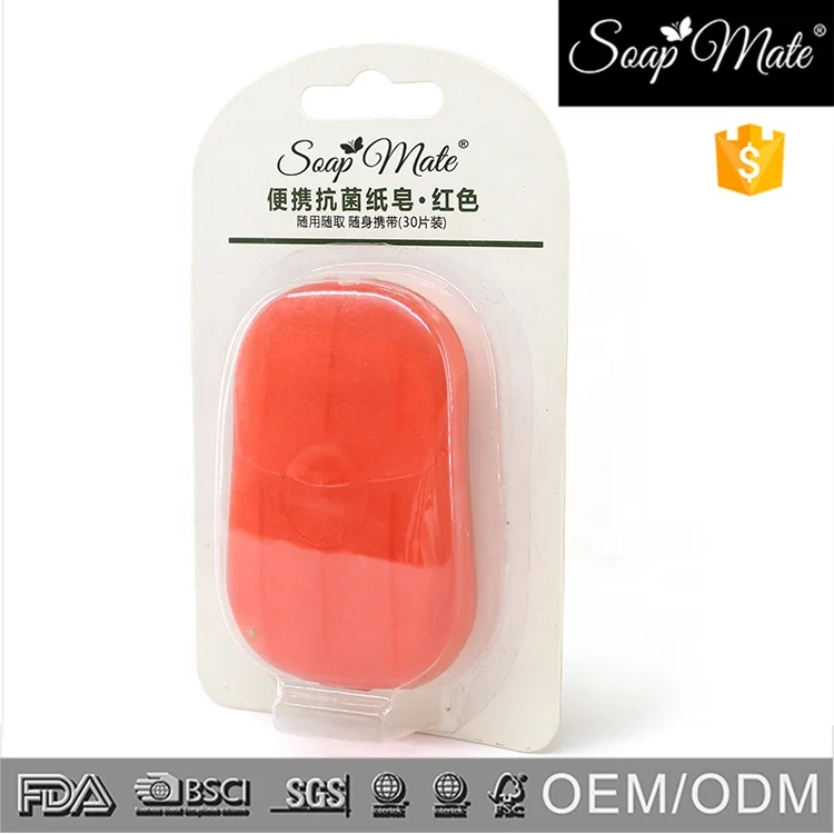 OEM/ODM натуральные органические дорожные портативные диспенсерные мини-листы ароматизированного бумажного мыла для рук